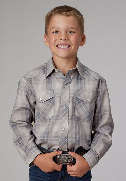 Roper Boys LS Snap Plaid Shirt