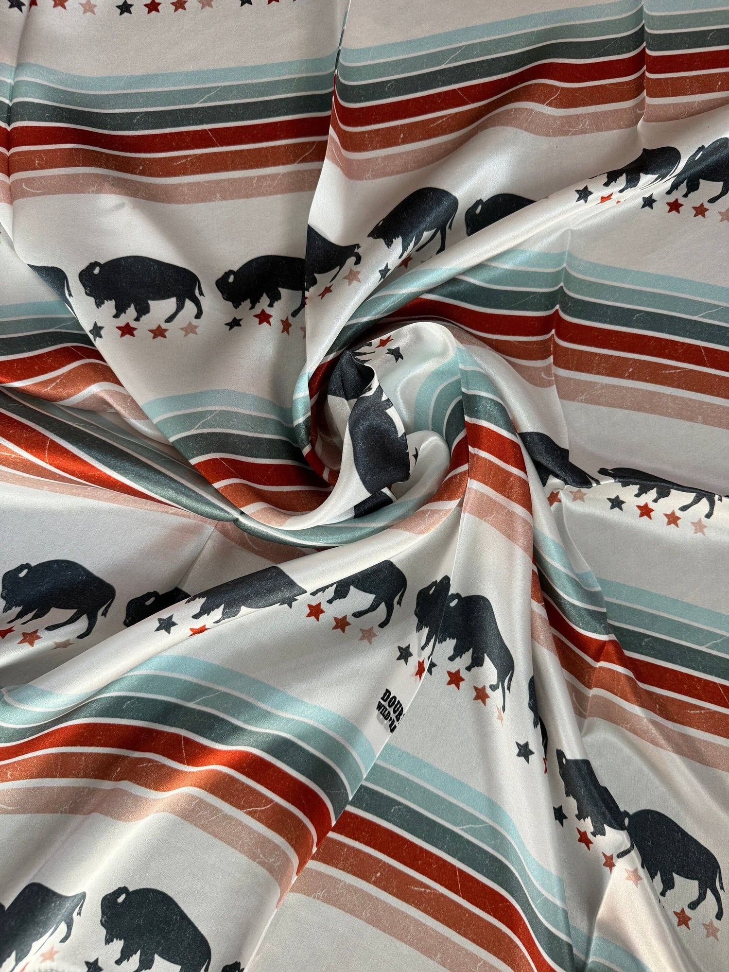 100% Silk Wild Rag Face the Storm Buffalo buy at boltranchstore.com western apparel