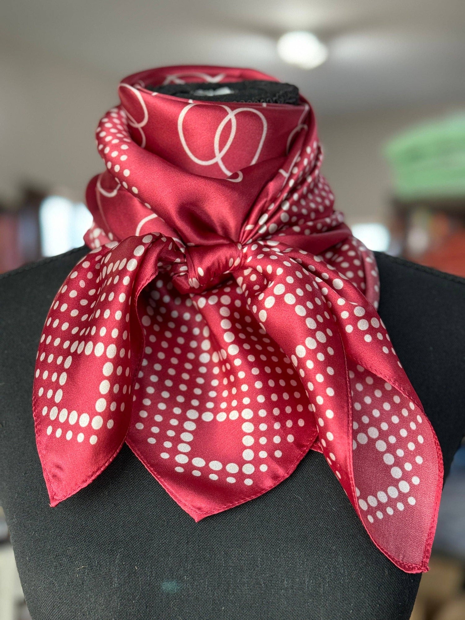 100% Silk Wild Rag Woodrow Red Polka Dot buy at boltranchstore.com western wear