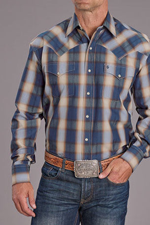 Stetson Classic Ombre Blue Ranch Plaid