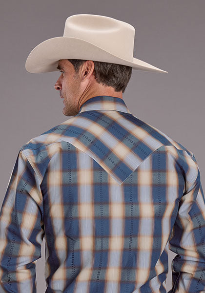 Stetson Classic Ombre Blue Ranch Plaid
