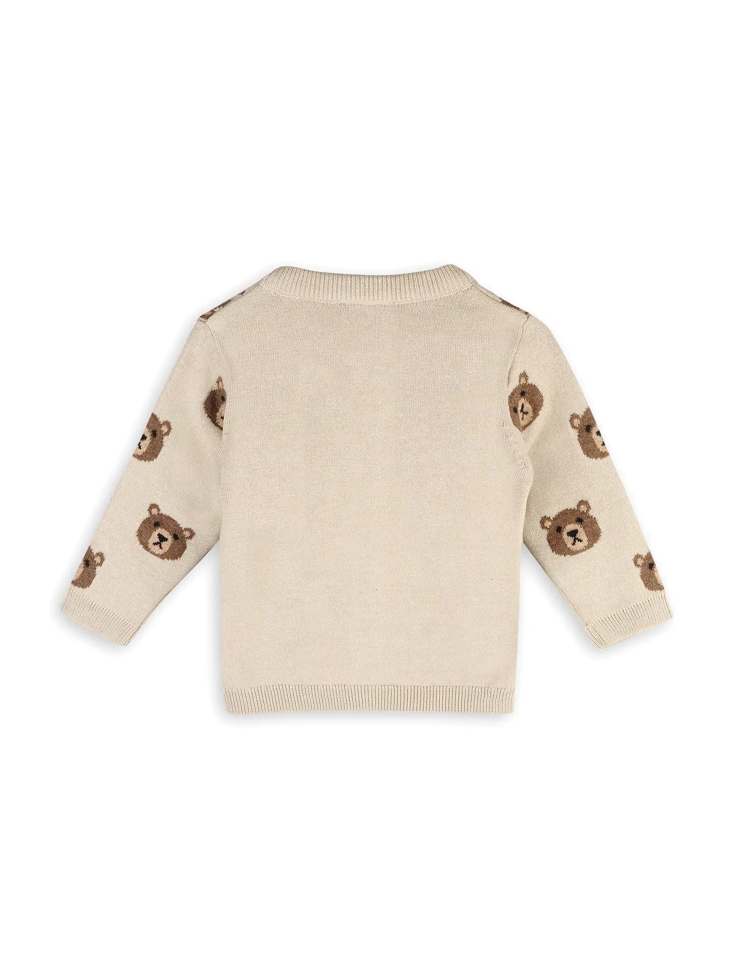 Brown Bear Jacquard Baby Cardigan Sweater