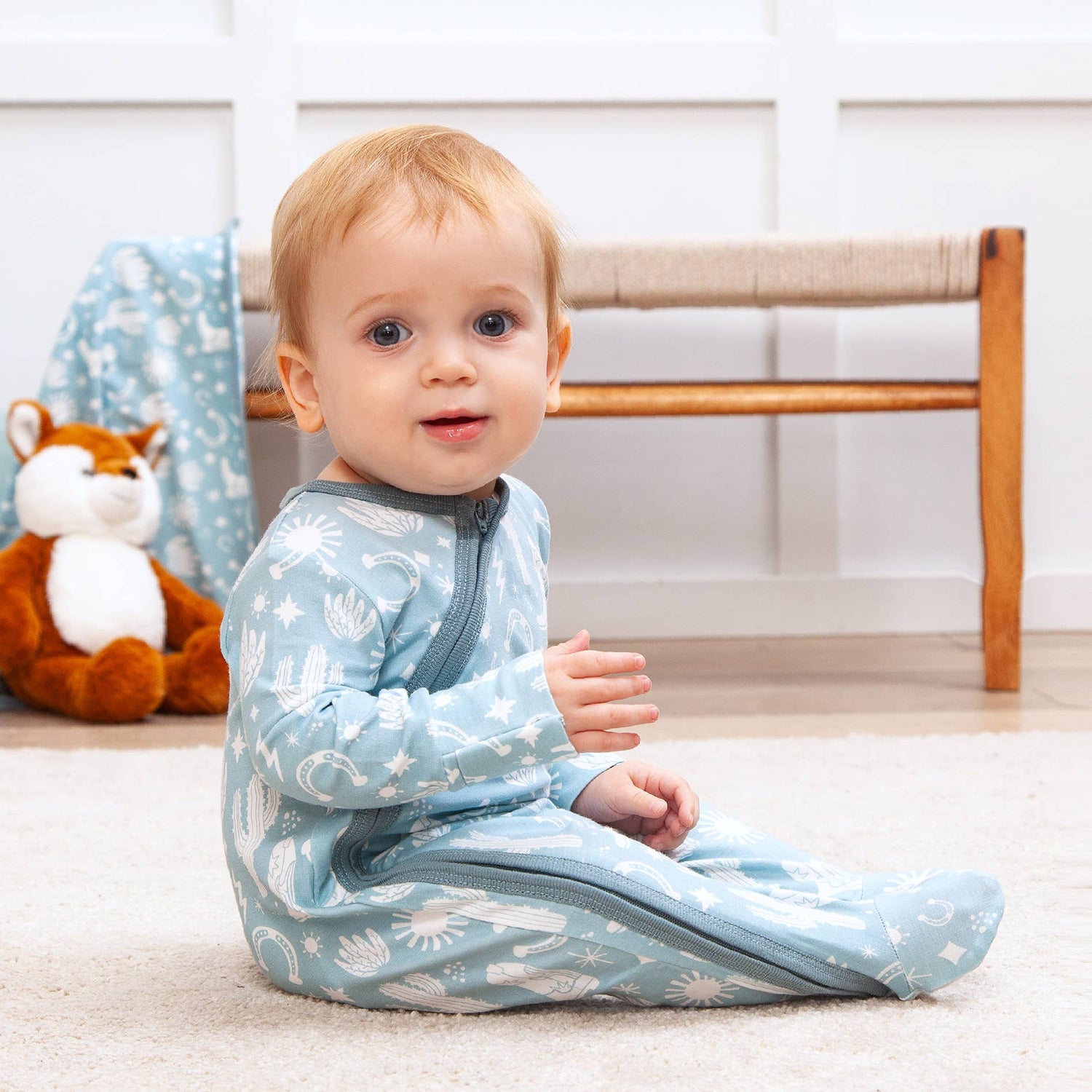Baby Boy's Wild West Zipper Romper