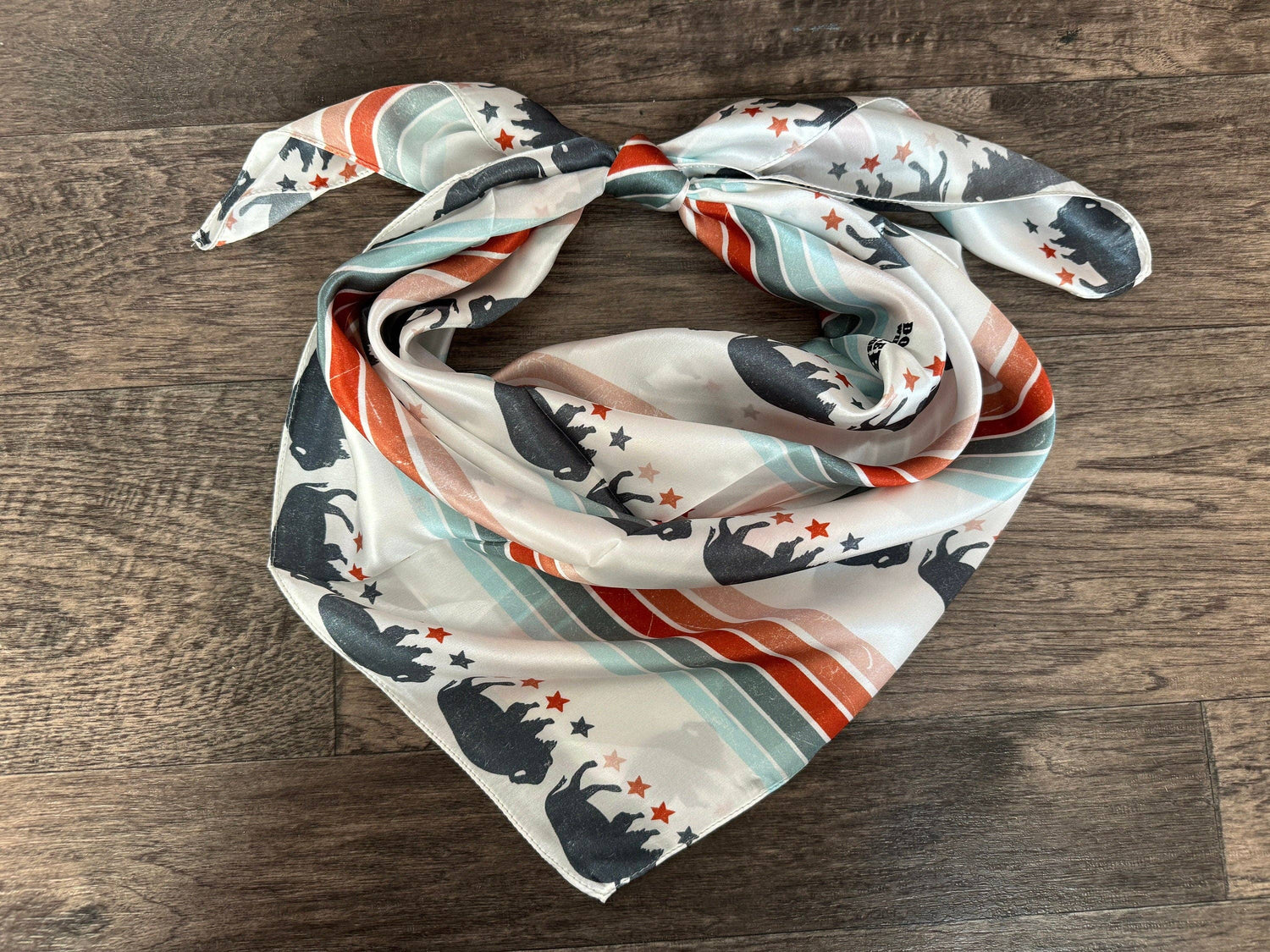 100% Silk Wild Rag Face the Storm Buffalo