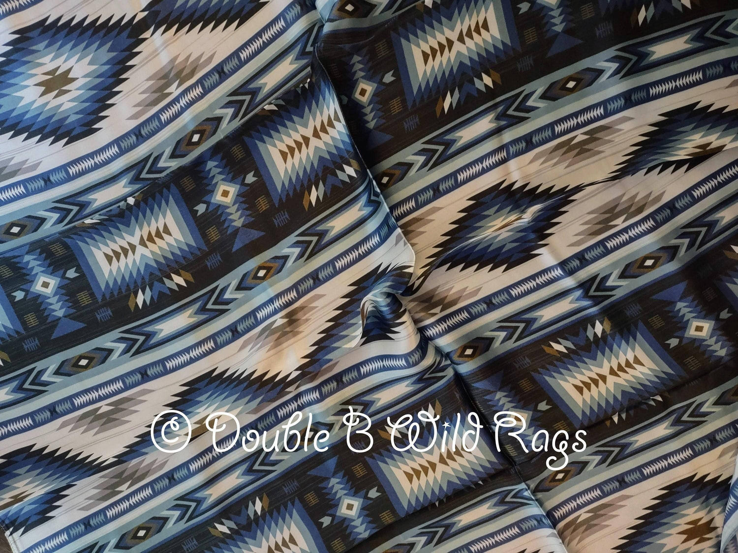 Wild Rag 100% Silk Aztec Blue Silver