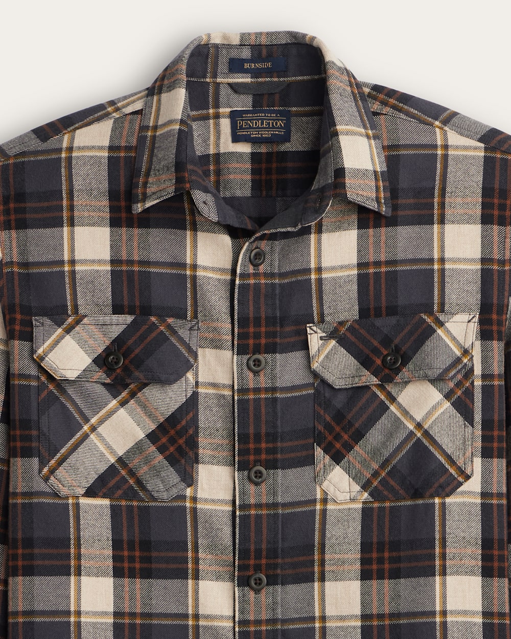 Pendleton Mens Burnside Plaid Flannel Shirt Nat Charcoal Plaid