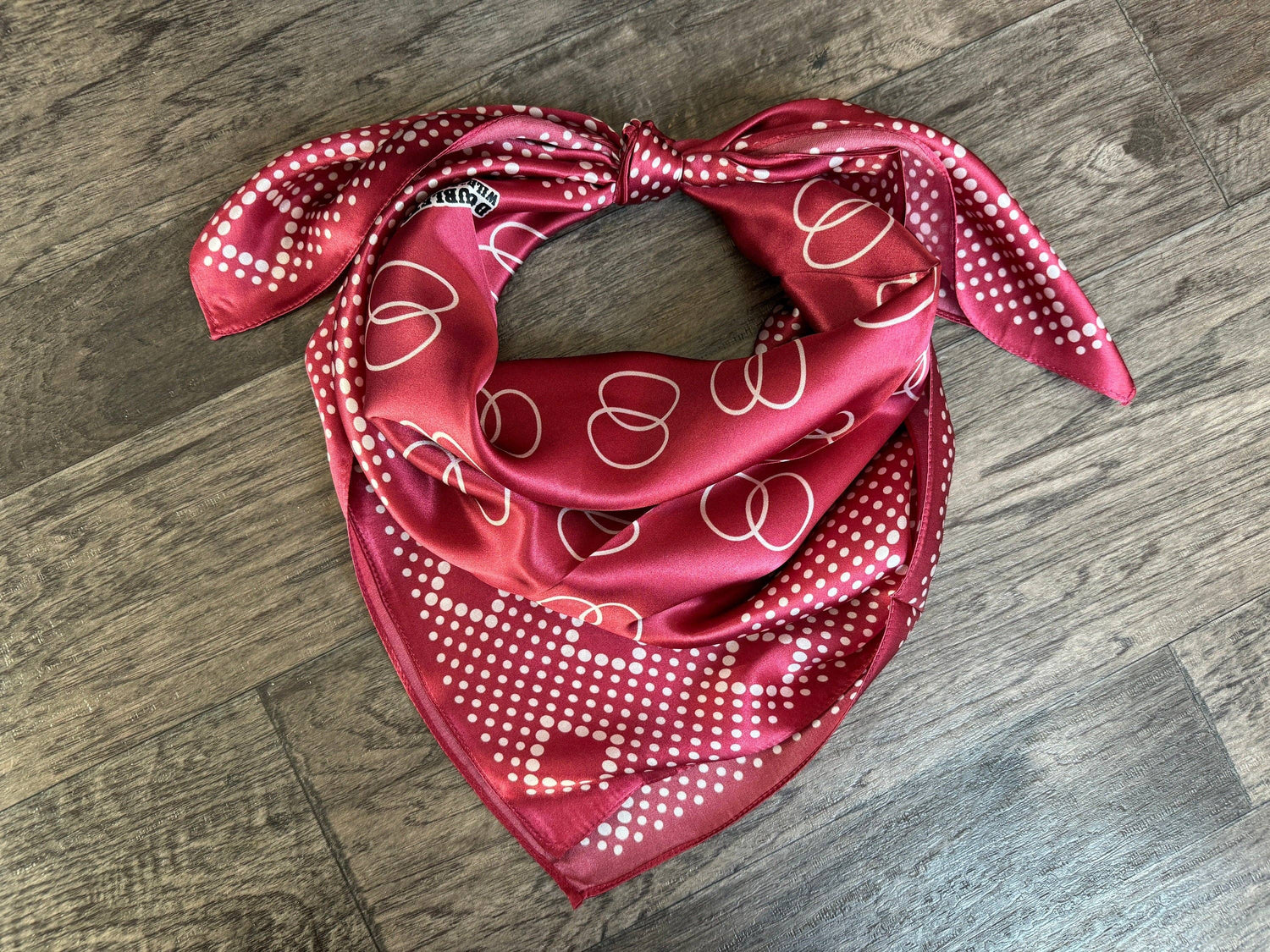100% Silk Wild Rag Woodrow Red Polka Dot
