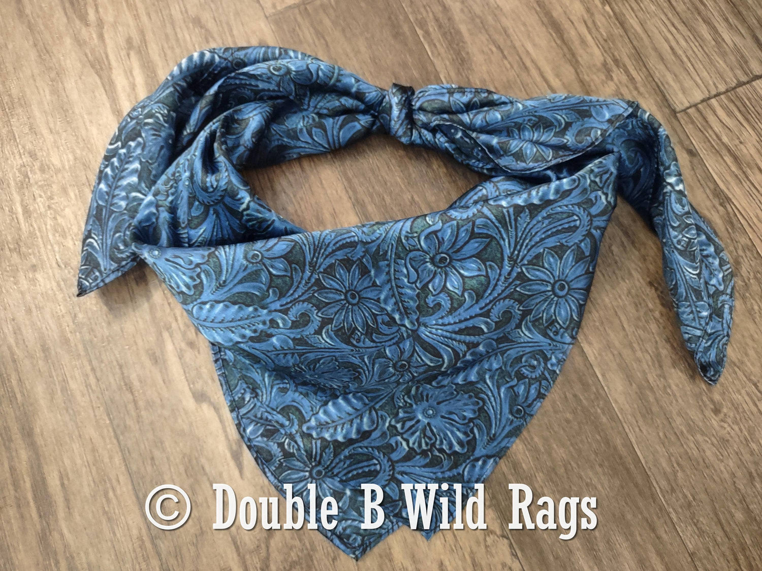 Wild Rag 100% Silk Royal Blue Tooled