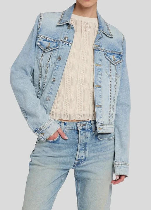 7 For All Mankind Studded Classic Trucker Jacket