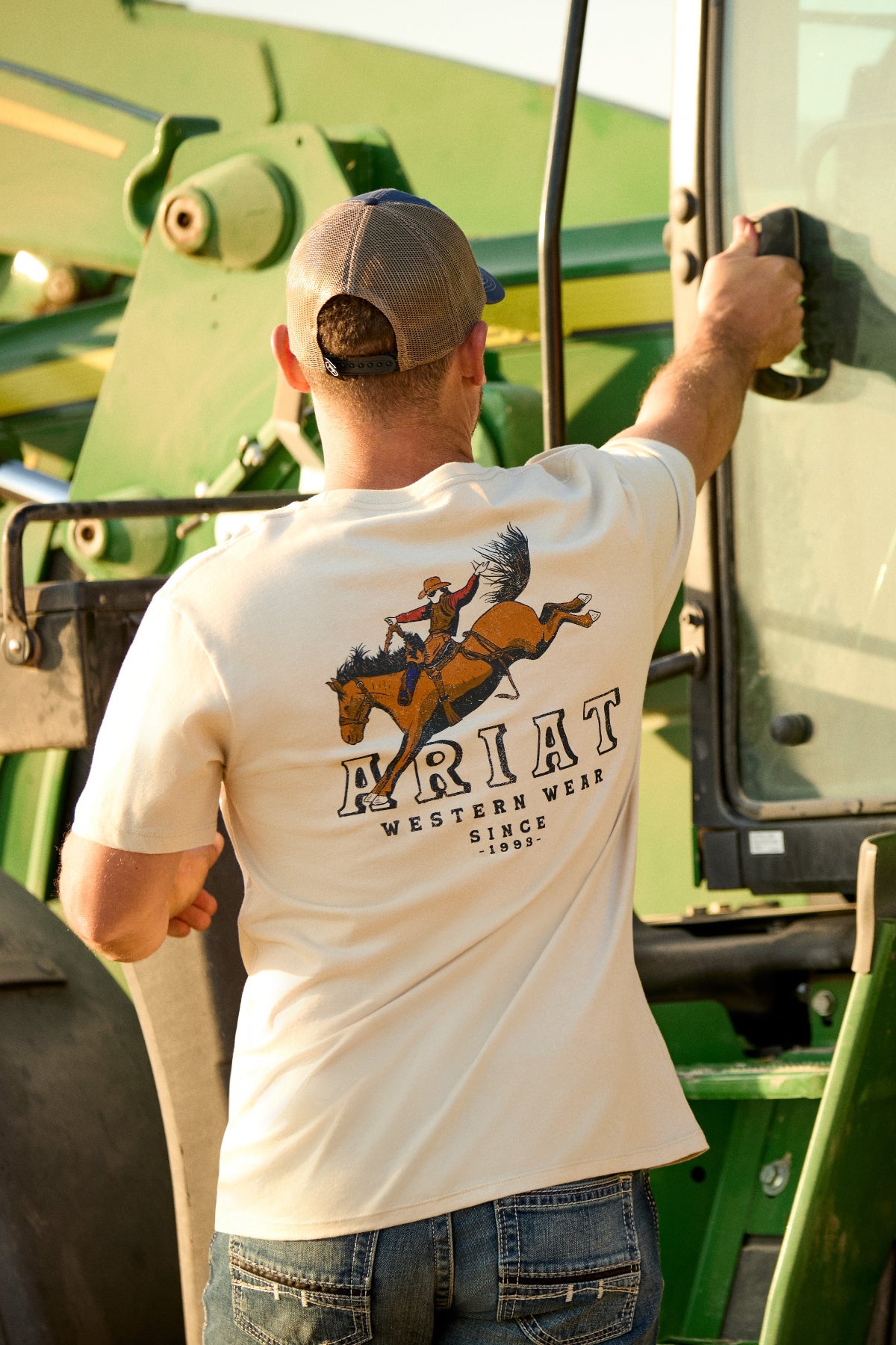 Ariat Mens Ariat Bronc Ridin Heritage T-Shirt with tractor