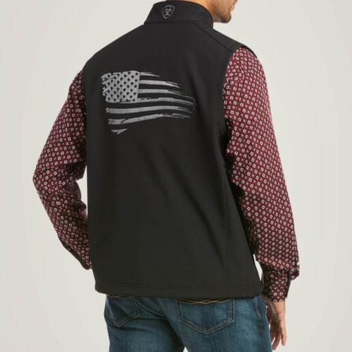 Ariat Men's Green Logo Softshell Vest for Outdoor Adventures