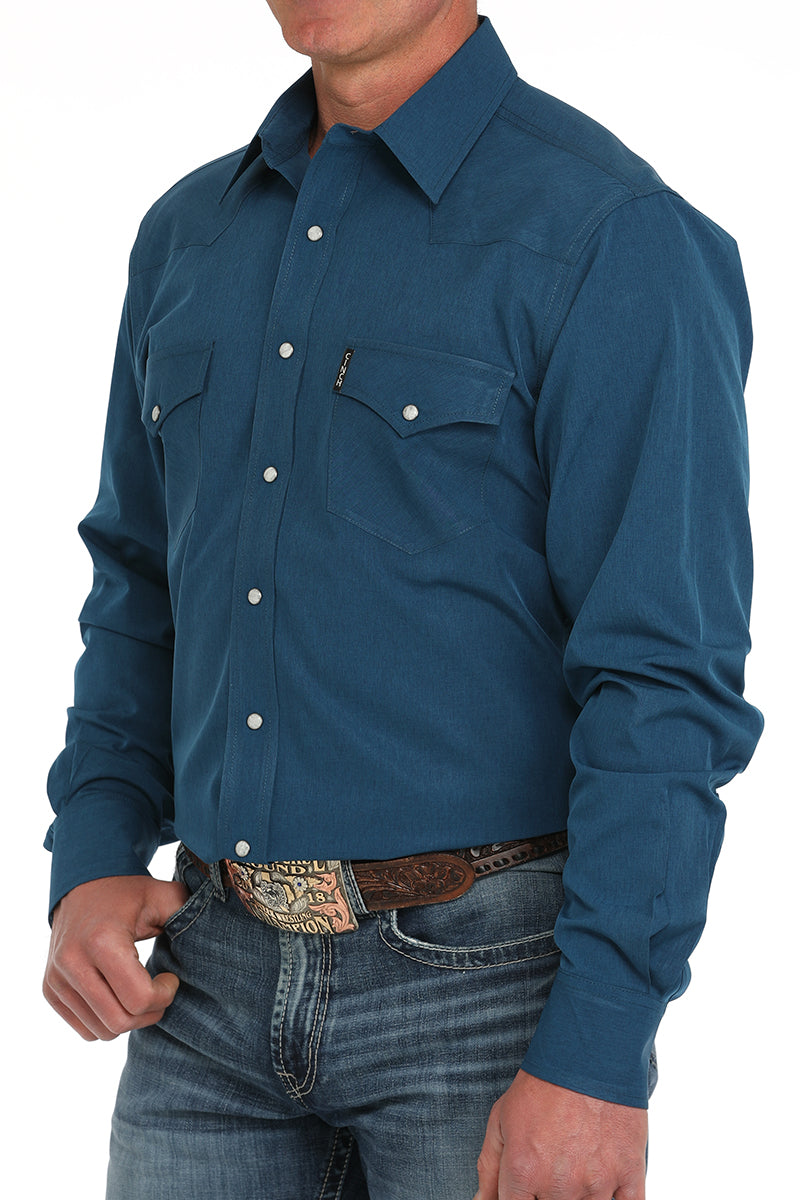 Cinch Mens LS Blue Modern Shirt at boltranchstore.com