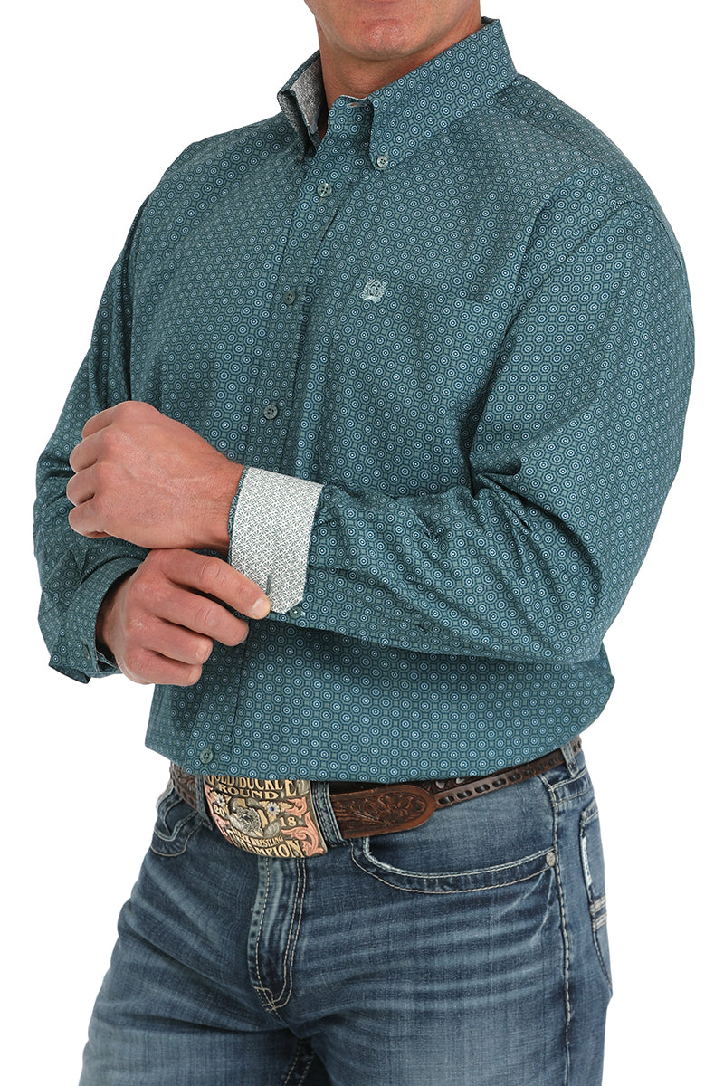 Cinch Mens LS Green Print Button Down Shirt order at boltranchstore.com