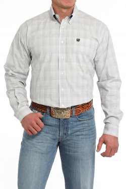 Bolt Ranch Store offers Cinch Mens LS Plaid Button-Down Shirt - White