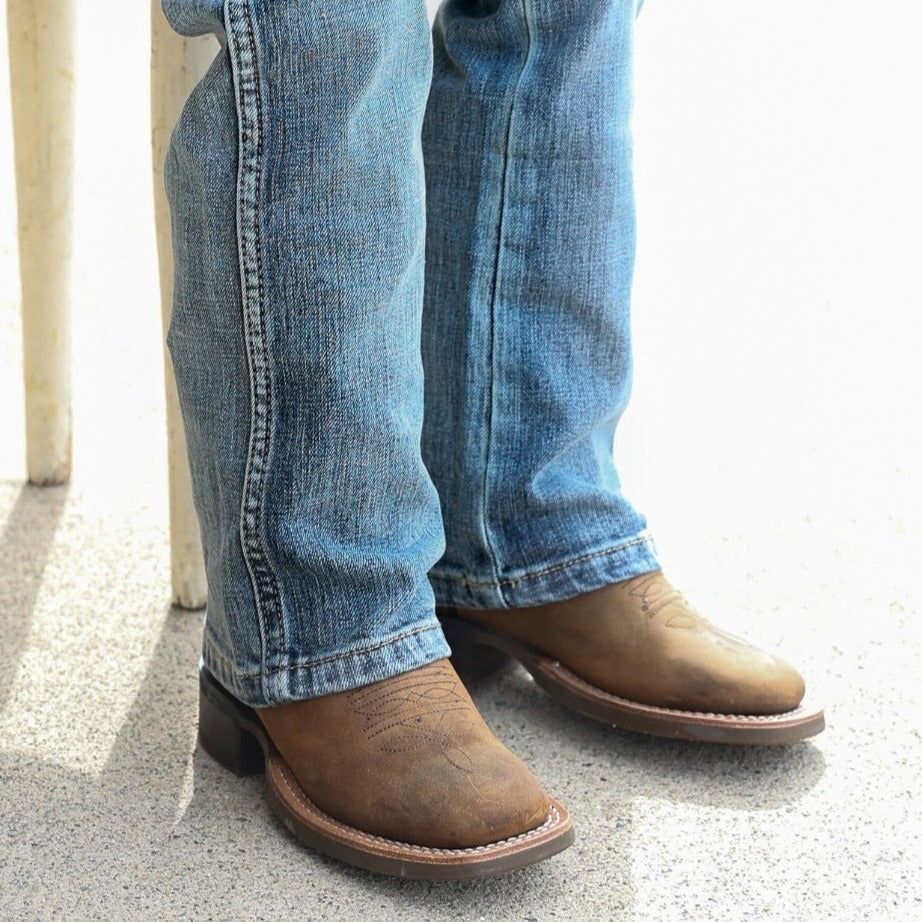 Jama Square Toe Brown Kids Boots order today at boltranchstore.com