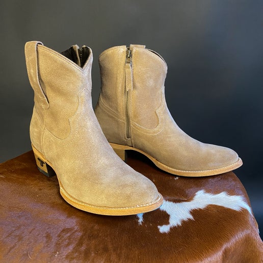 Lane Plain Jane Bootie in Latte Suede