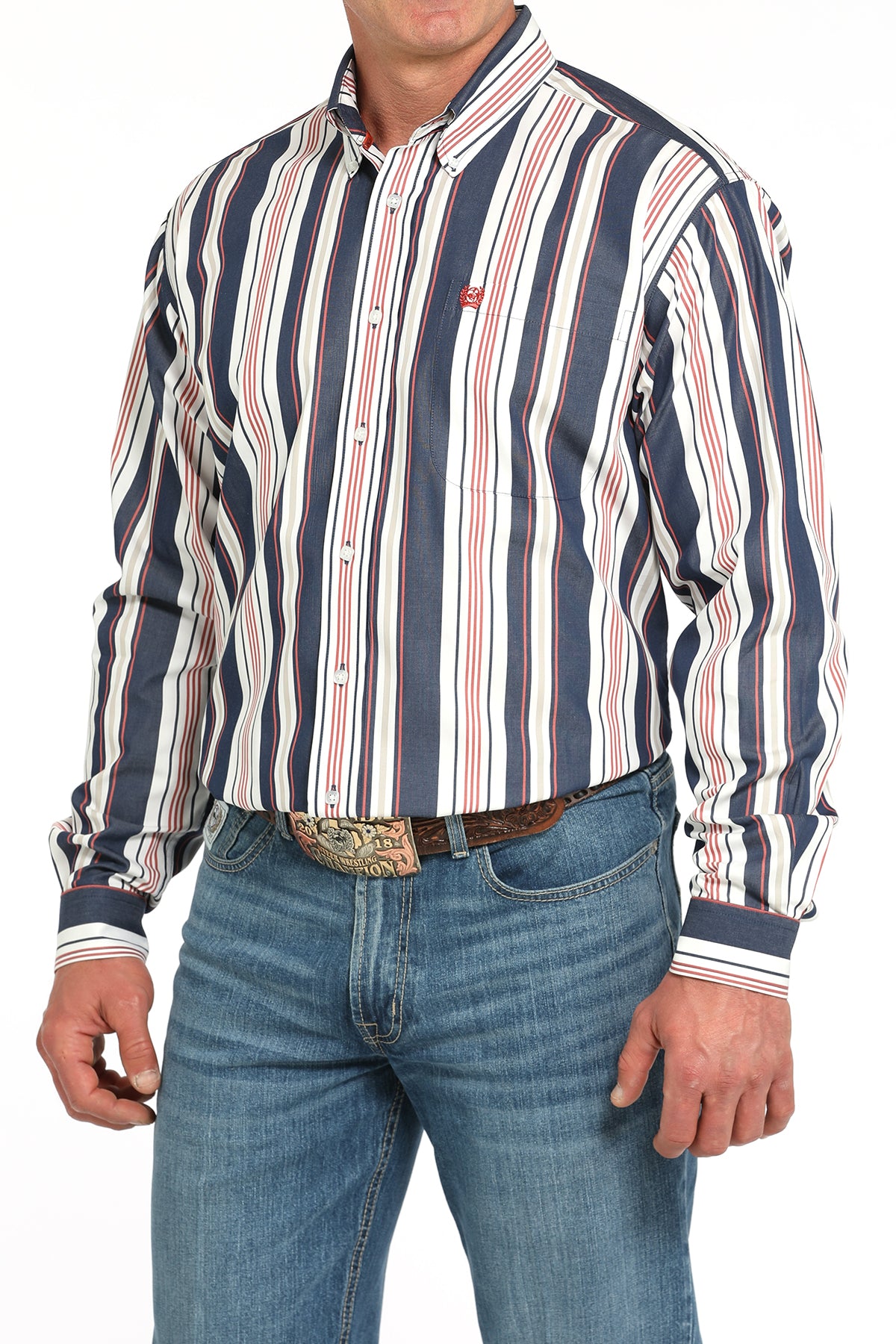 Cinch Mens Long Sleeve Stripe Western Shirt