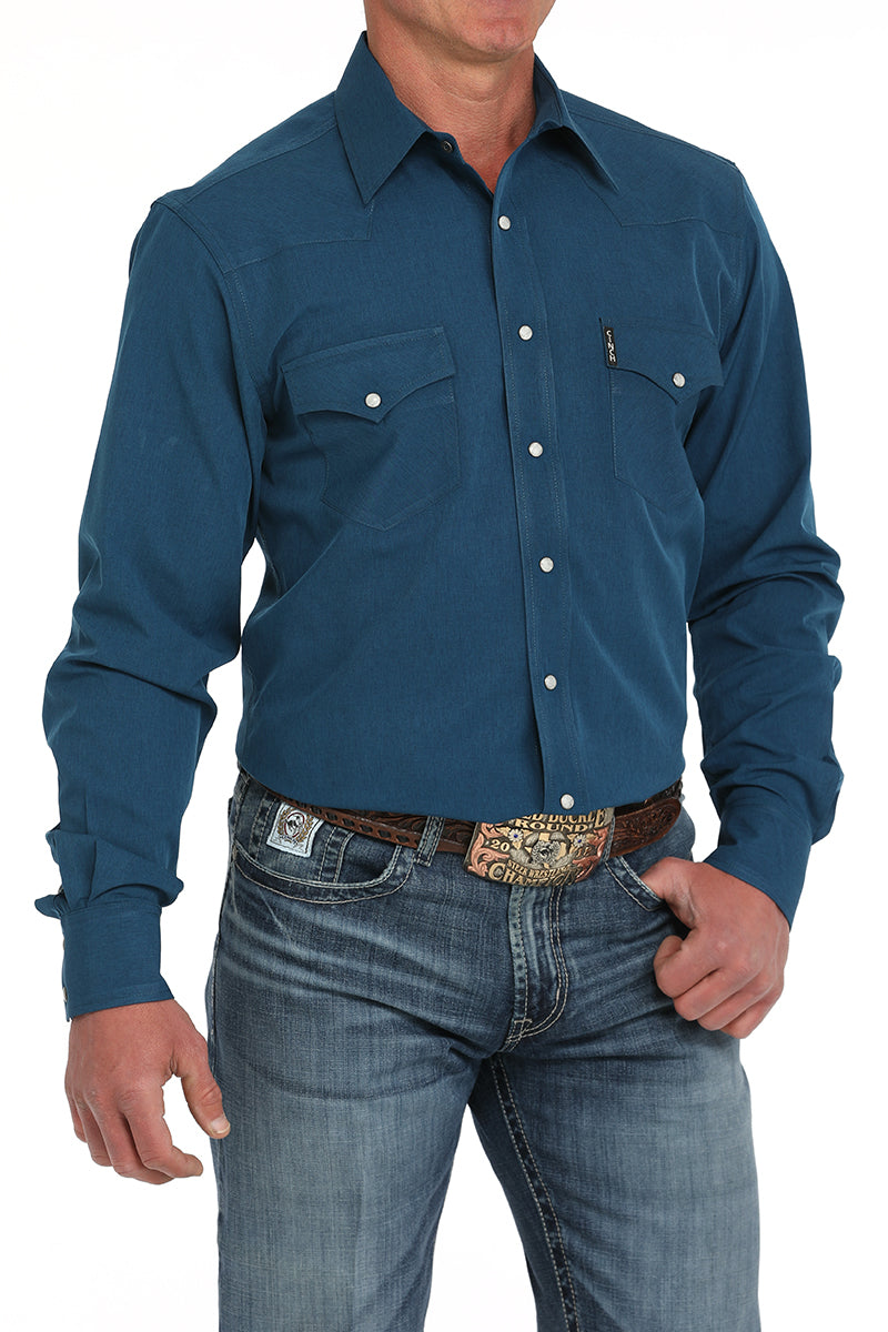 Cinch Mens LS Blue Modern Shirt