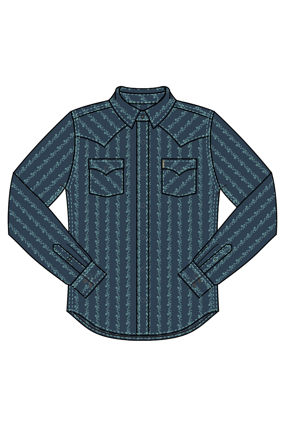 Cinch Mens LS Print Modern Fit Western Shirt