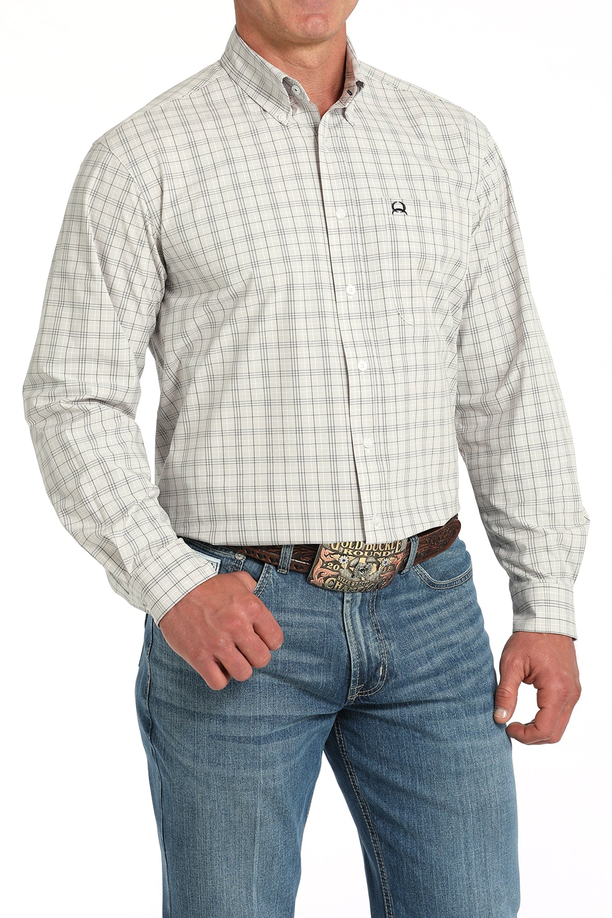 Cinch Mens Plaid Button Down Arenaflex Shirt