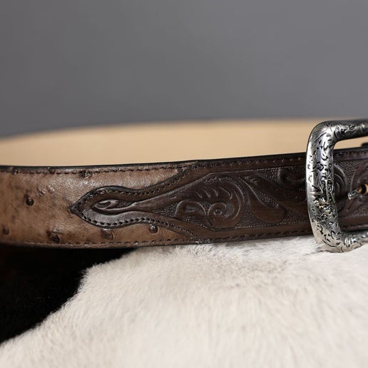 R Watson Kanga Tobac Full Quill Ostrich Belt