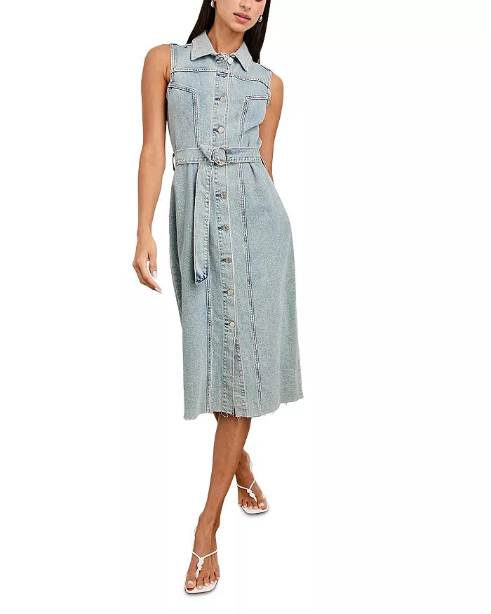 Rails Costa Denim Shirtdress in Low Tide womens midi dress casual summer sleeveless popular viral buy Boltranchstore.com