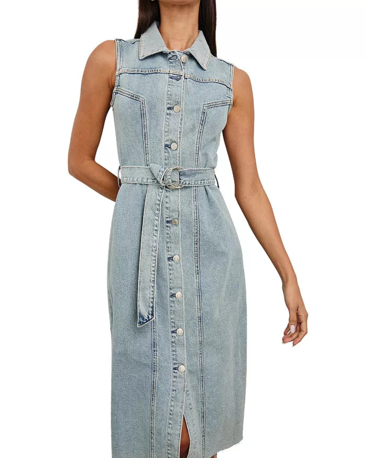 Rails Costa Denim Shirtdress in Low Tide western apparel at Boltranchstore.com sleeveless summer dress with boots popular
