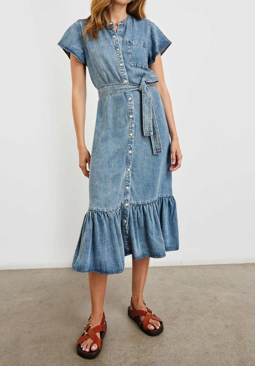 Rails Kahlo Dress in Mid Blue S Rails Kahlo Dress in Mid Blue S