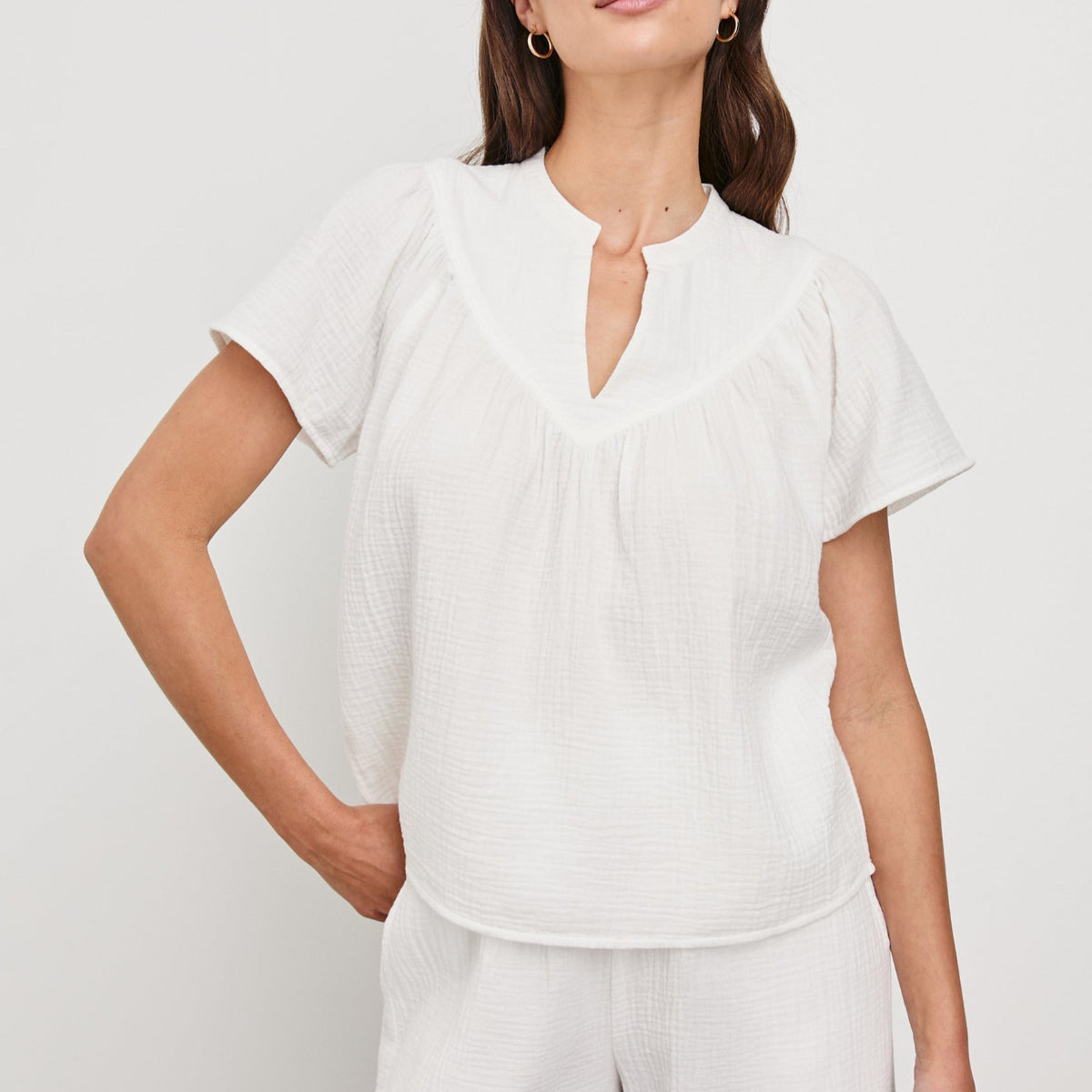 Rails Sayer Shirt White Buy this at Boltranchstore.com womens white summer short sleeve blouse Rails free shipping