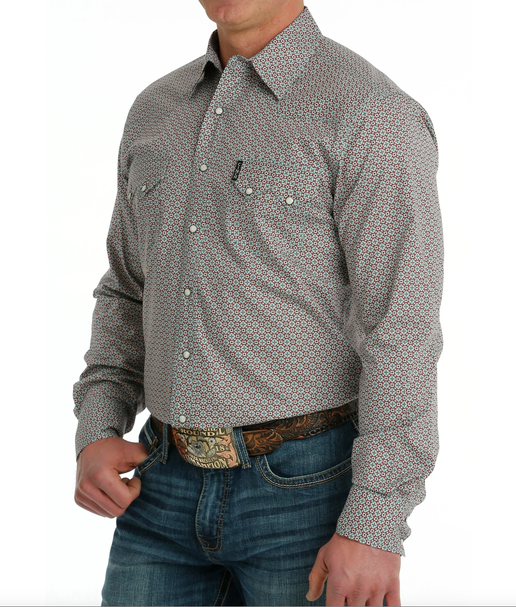 Roper Mens Solid LS Western Shirt - Mocha