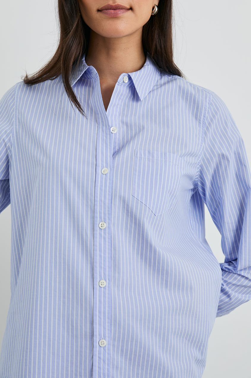 Rails Stina Oxford Womens Shirt blue white stripe womens spring summer fall shirt available at Boltranchstore.com new free shipping