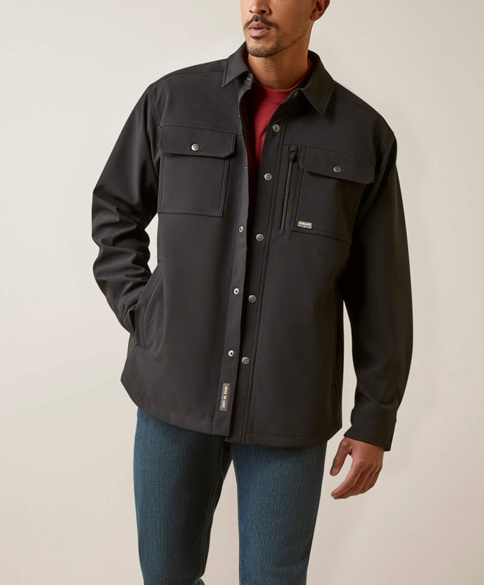 Ariat Mens Rebar Durastretch Utility Softshell Shirt Jacket - Black