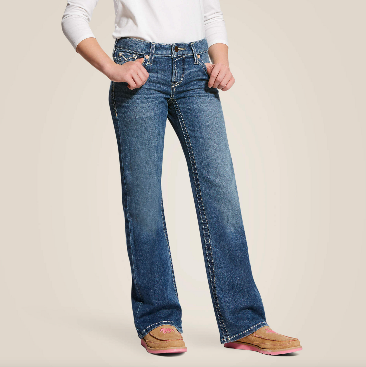 Ariat Girls Real Boot Cut Whipstitch Eleanor