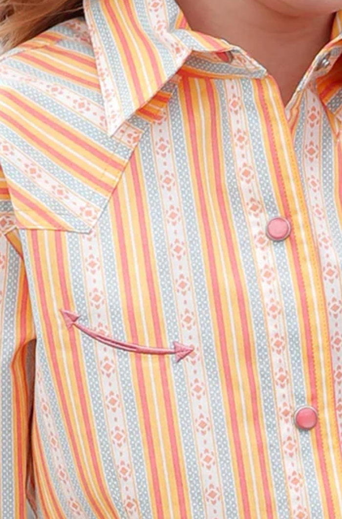 Cruel Girls Striped Snap Shirt