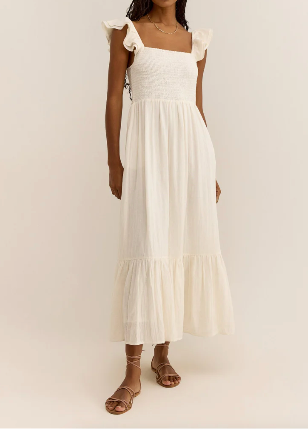 fitted lace wedding dress Z Supply Calypso Maxi Dress