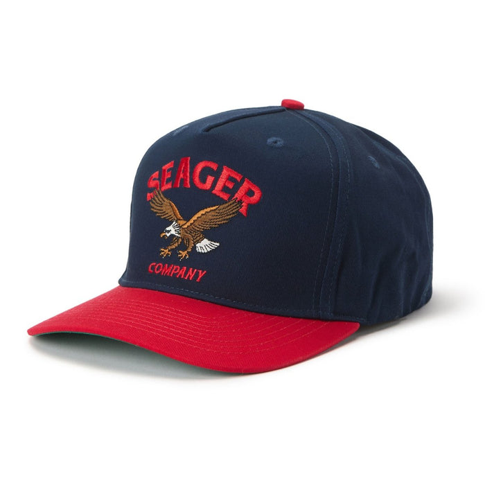 Seager Navy Red Bradley Snapback Hat a high profile snapback ready to ride on the ranch at boltranchstore.com