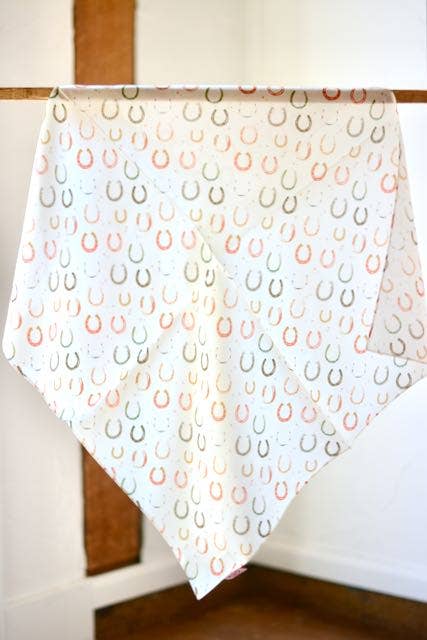 Silk Wild Rag Lucky Cowgirl horseshoe silk bandana scarf