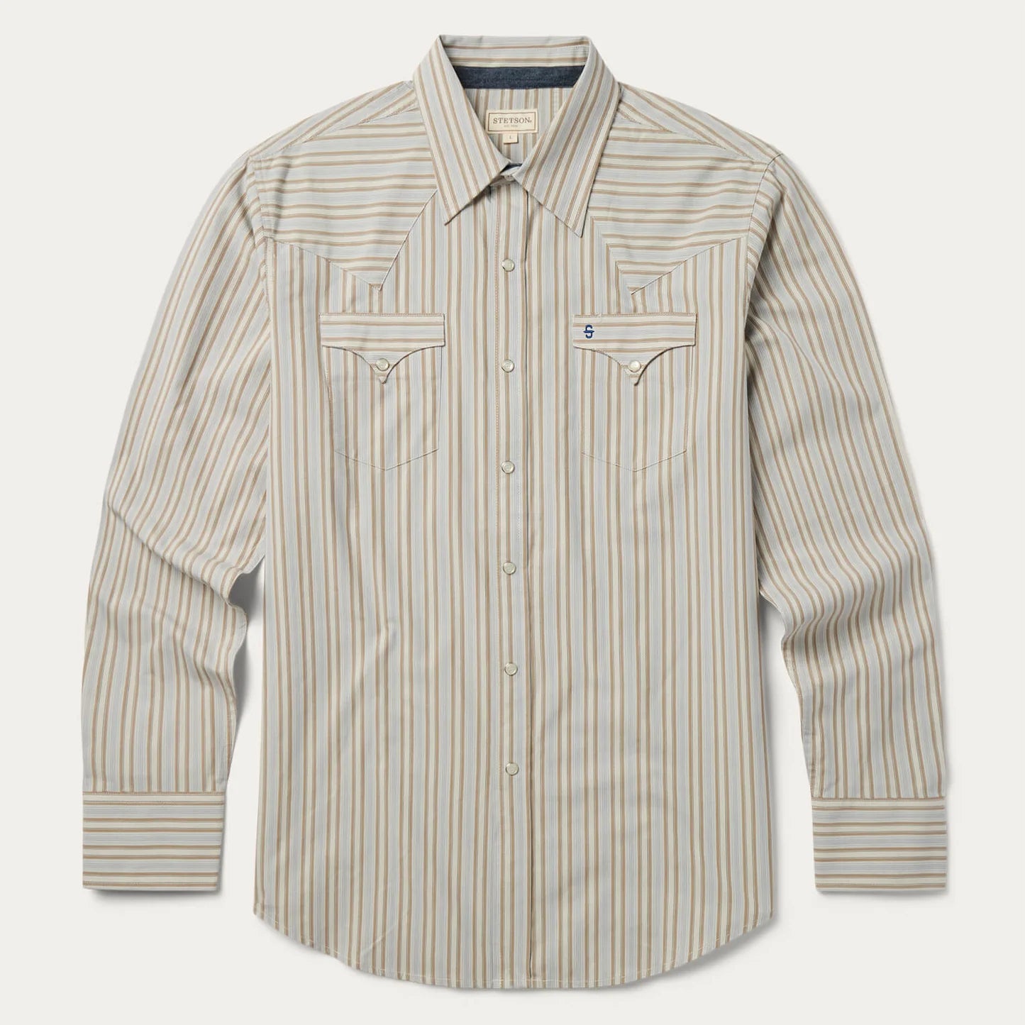 Stetson Mens LS Ticking Dobby Stripe Shirt