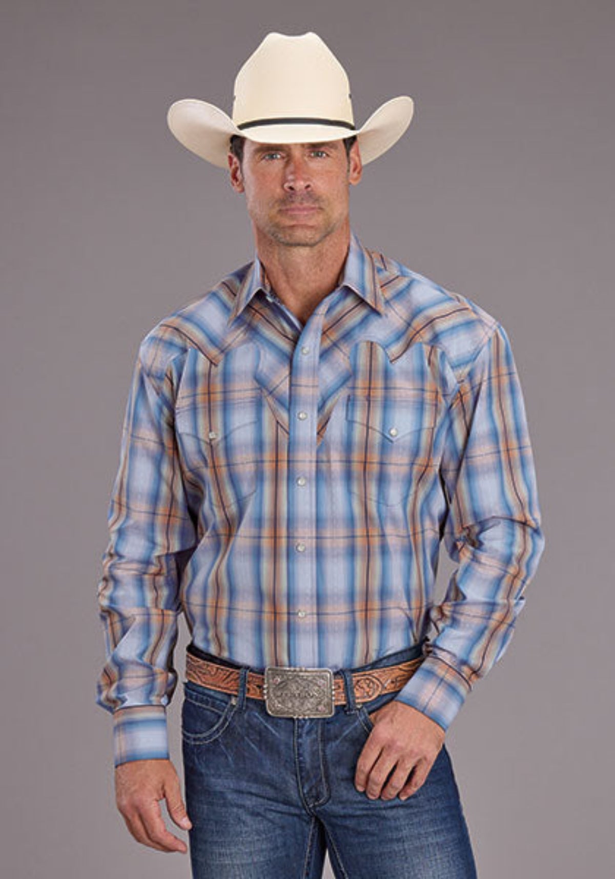 Stetson Mens Sunrise Dobby Western Shirt western wear order at boltranchstore.com