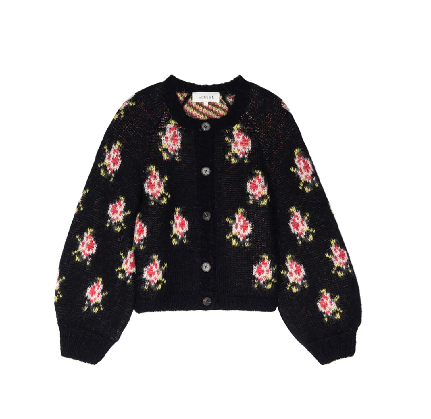 The Great Carousel Cardigan in Black Heirloom Rose Womens floral sweater available now at Bolt Ranch Store free shipping