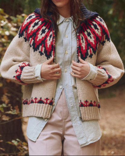 The Great Nordic Sweater in Glacier Fair Isle zip up womens cardigan at boltranchstore.com