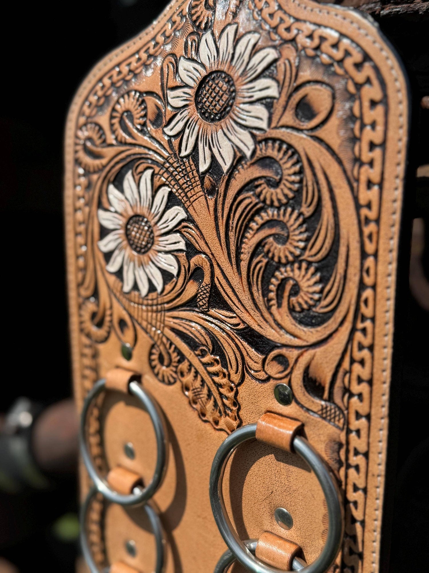 Tooled Leather Wild Rag Scarf Holder buy at boltranchstore.com silk scarves western wear unique gifts