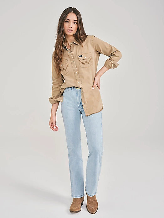 Wrangler Natural Rise Womens Pants - Bleach