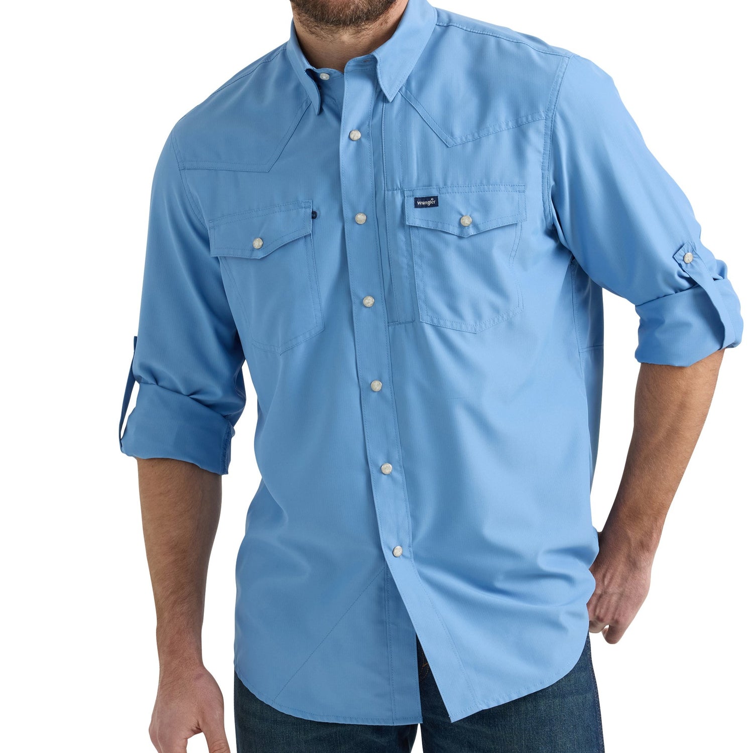 Wrangler Mens Performance LS Solid Shirt