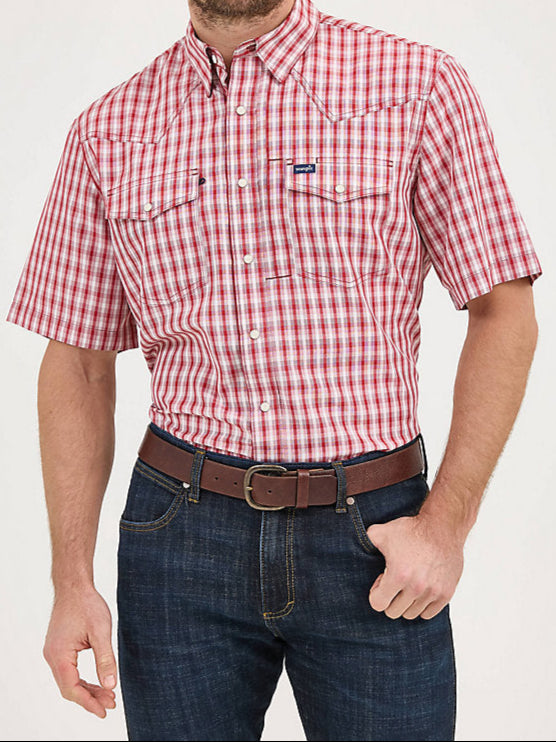 Wrangler Mens Performance Snap SS Plaid Shirt order today at boltranchstore.com