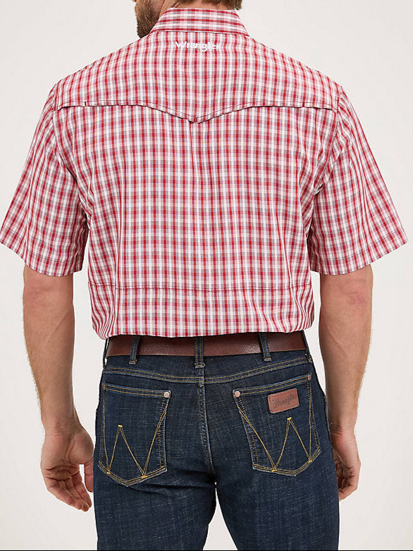 Wrangler Mens Performance Snap SS Plaid Shirt