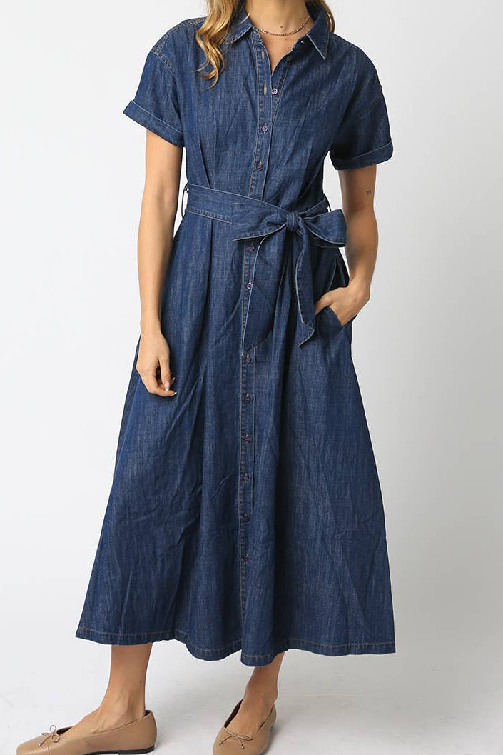 Gracie Denim Belt Dress