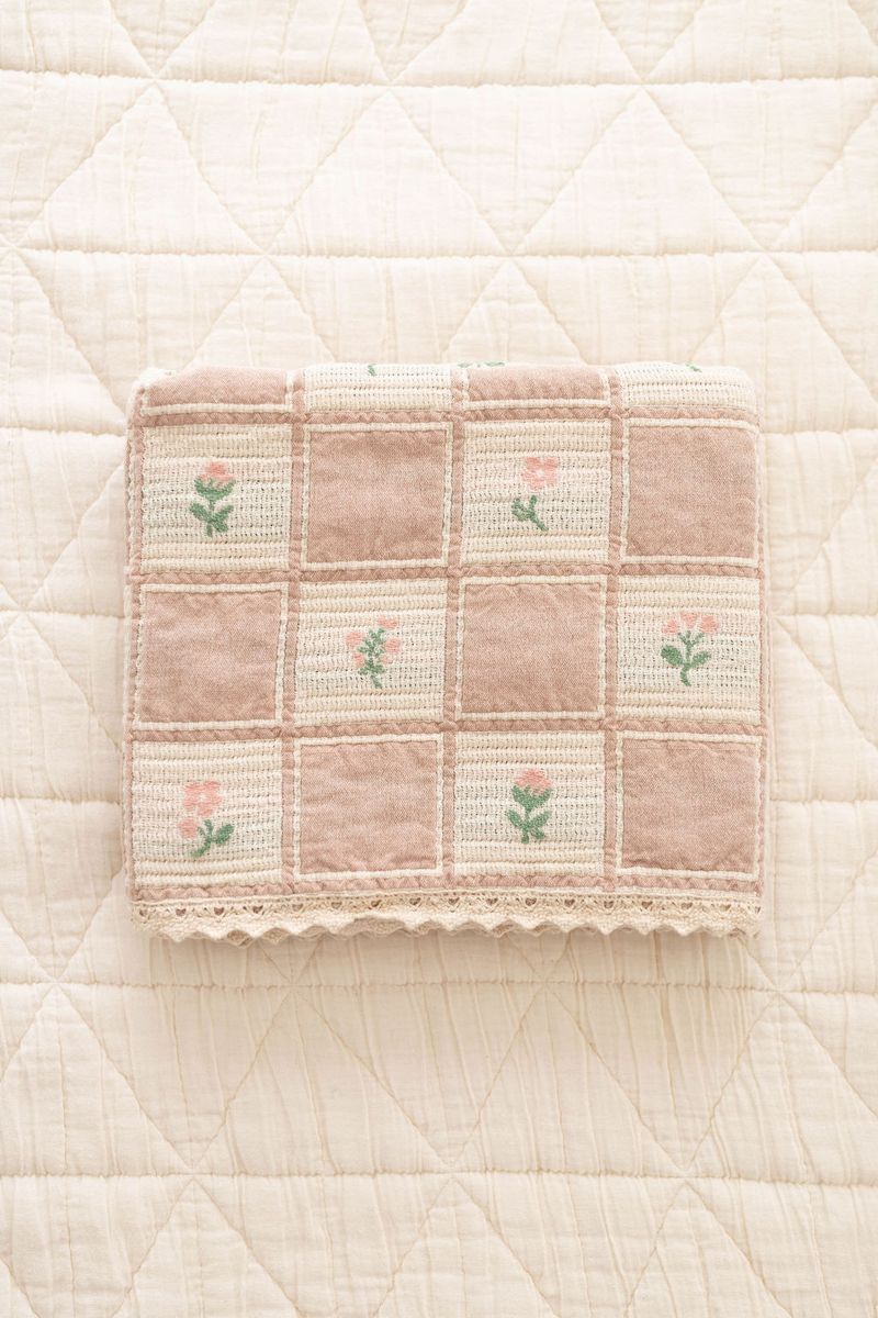 Patchwork Blanket Fleur womens western boutique Utah baby heirloom bedding Boltranchstore.com free shipping