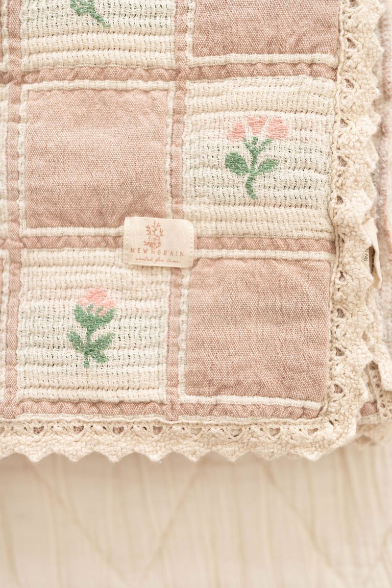 Patchwork Blanket Fleur western kids Utah nursery organic cotton heirloom Boltranchstore.com free shipping