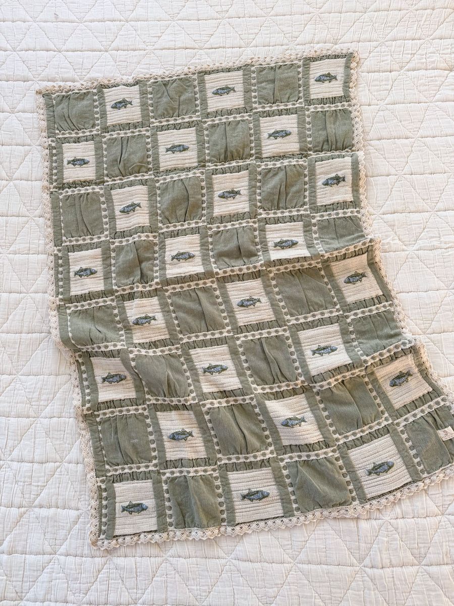 Utah western boutique baby gift Patchwork Blanket Fishing organic cotton nursery quilt Boltranchstore.com free shipping